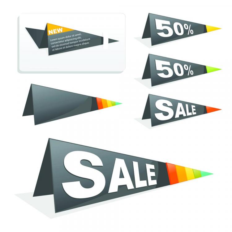 free vector Sales tag origami 02 vector